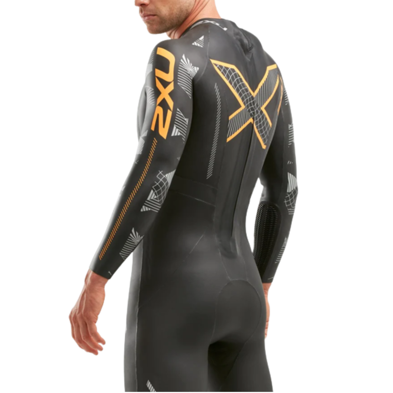 2XU Men's P:2 Propel Wetsuit in Black / Orange Fizz Size Large / Tall-4